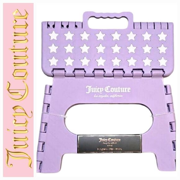 Juicy Couture Home JC Signature Logo Hearts Step Stool - Picture 1 of 6